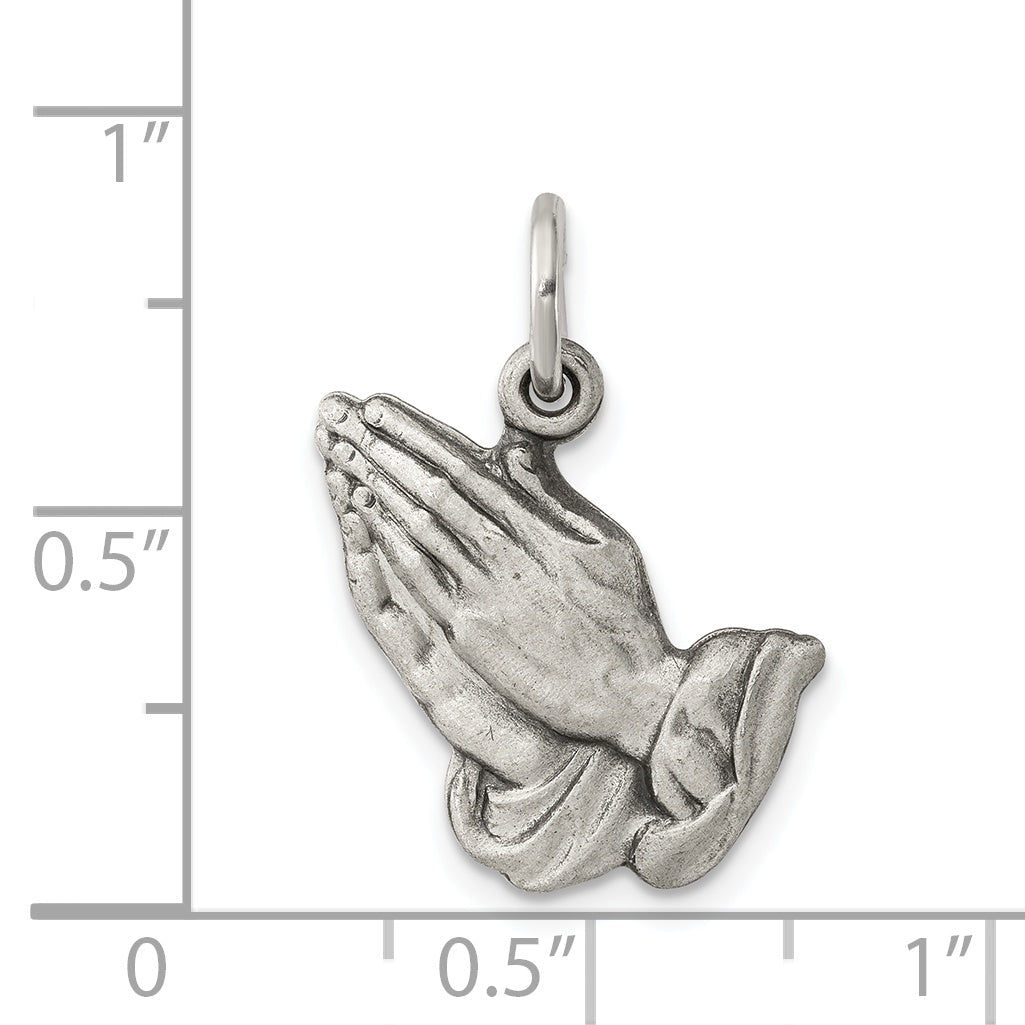 Sterlingsilber Antikisiert Betend Hands Charm