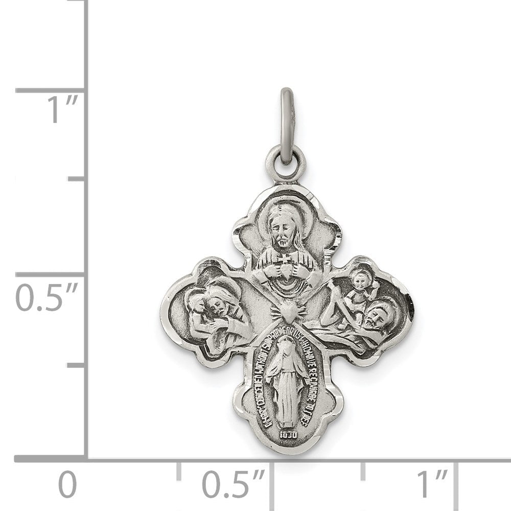 Sterlingsilber Antikisiert Reservible 4-way Medaille