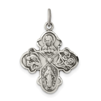 Sterlingsilber Antikisiert Reservible 4-way Medaille