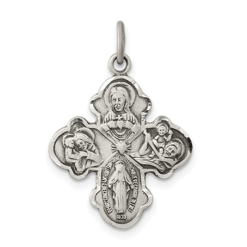 Sterlingsilber Antikisiert Reservible 4-way Medaille