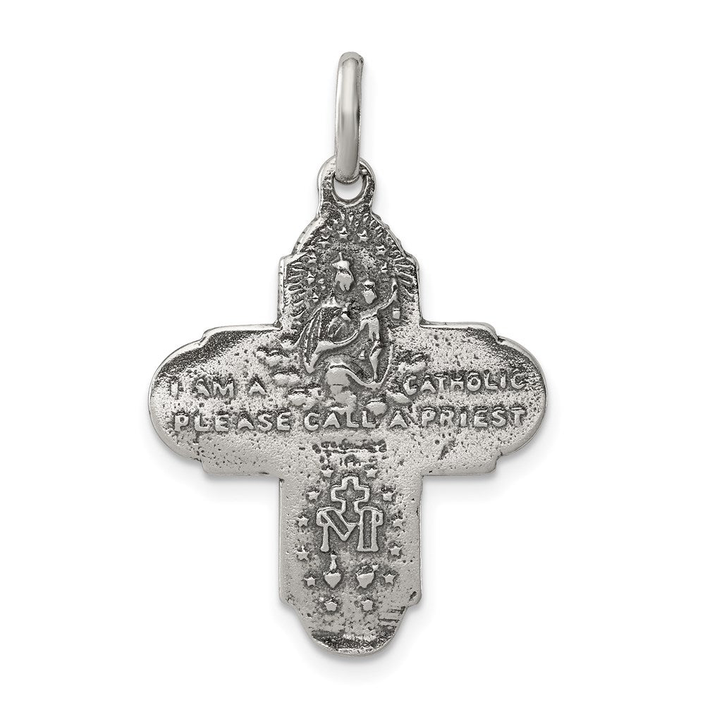 Sterlingsilber Antikisiert Wendbar 4-way Medaille