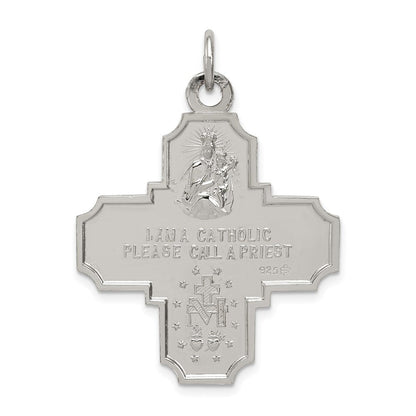 Sterlingsilber 4-way Wendbar Medaille