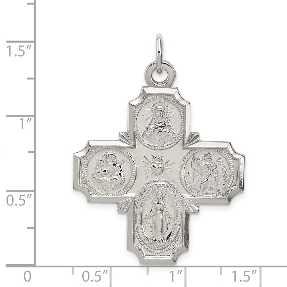 Sterlingsilber 4-way Wendbar Medaille