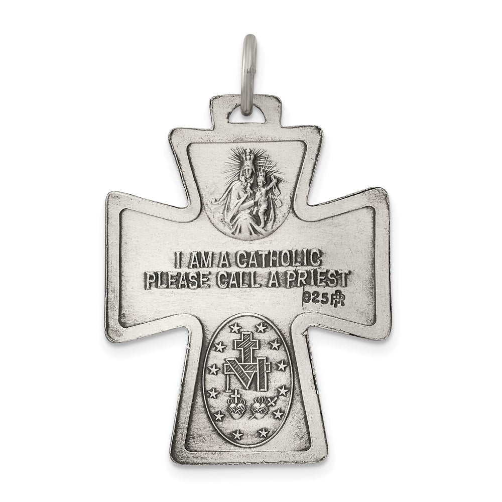 Sterlingsilber Antikisiert Wendbar 4-way Medaille