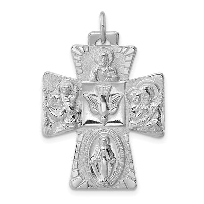 Sterlingsilber Rhodiniert Wendbar 4-way Medaille