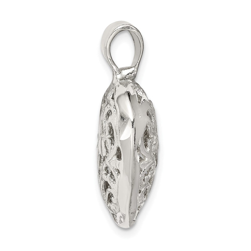 Sterlingsilber Filigran Blumen Herz Anhänger