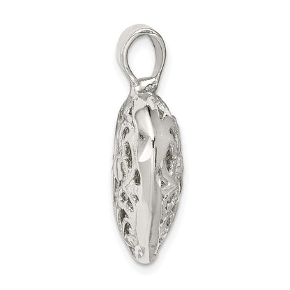 Sterlingsilber Filigran Blumen Herz Anhänger