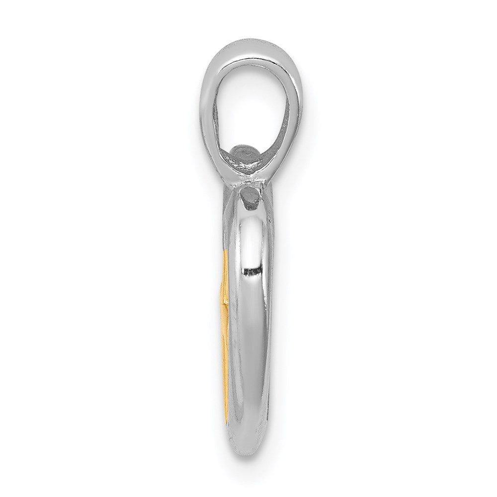 Sterlingsilber Rhodium-platedvermeil Kreuz Herz Anhänger