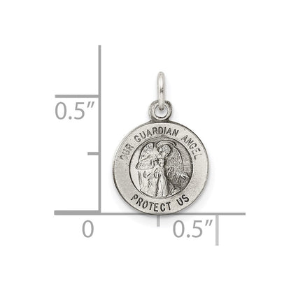 Sterlingsilber Antikisiert Schutzengel Engel Medaille
