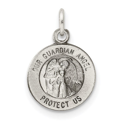 Sterlingsilber Antikisiert Schutzengel Engel Medaille
