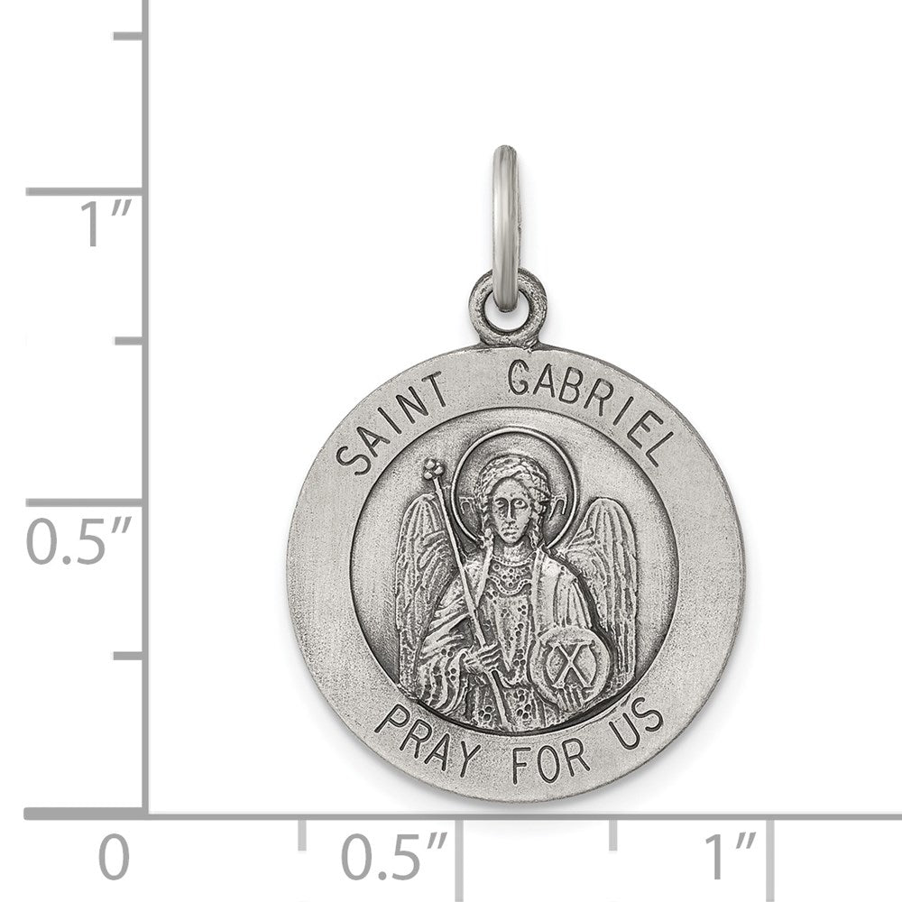 Sterlingsilber Antikisiert Saint Gabriel Medaille