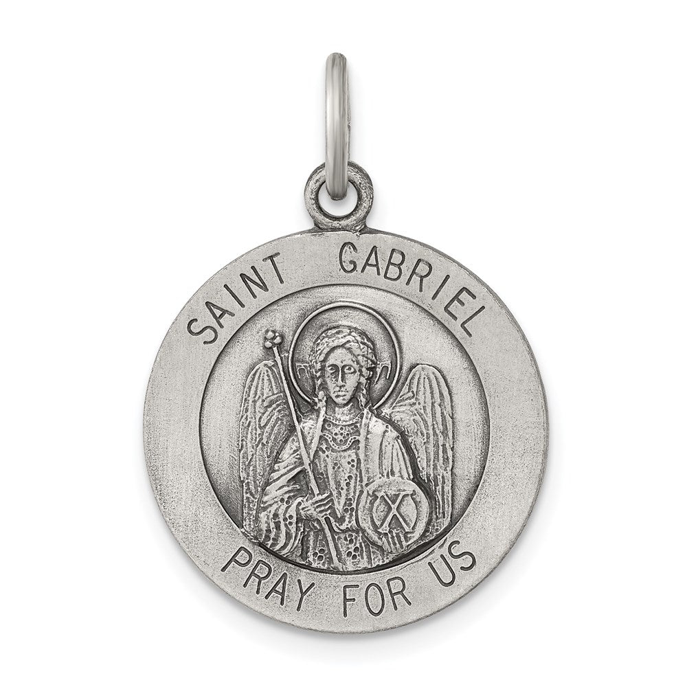 Sterlingsilber Antikisiert Saint Gabriel Medaille