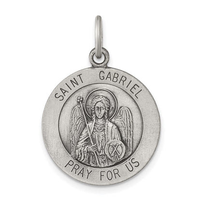 Sterlingsilber Antikisiert Saint Gabriel Medaille