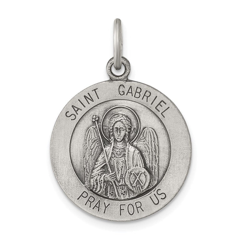 Sterlingsilber Antikisiert Saint Gabriel Medaille
