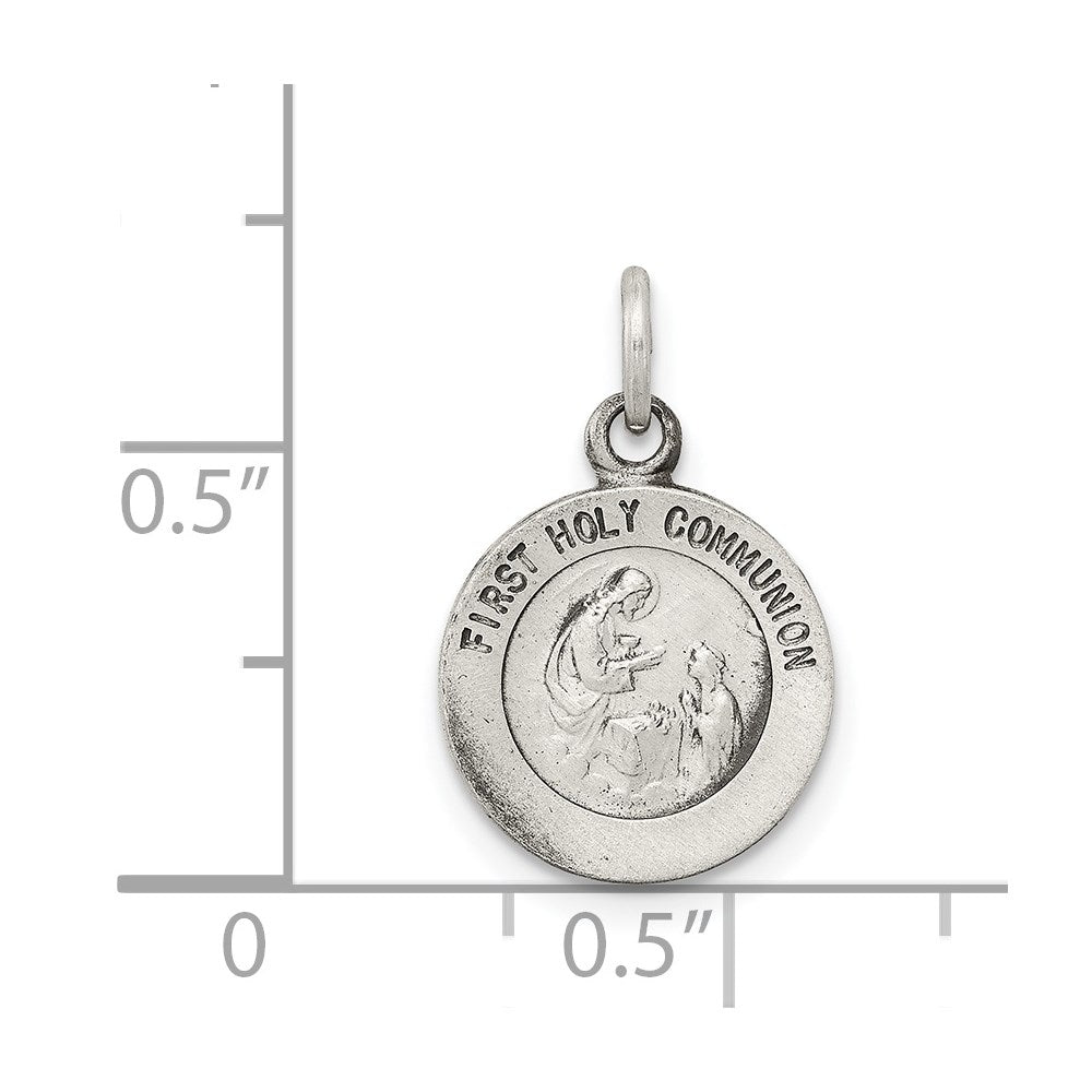 Sterlingsilber Antikisiert First Heilig Kommunion Medaille