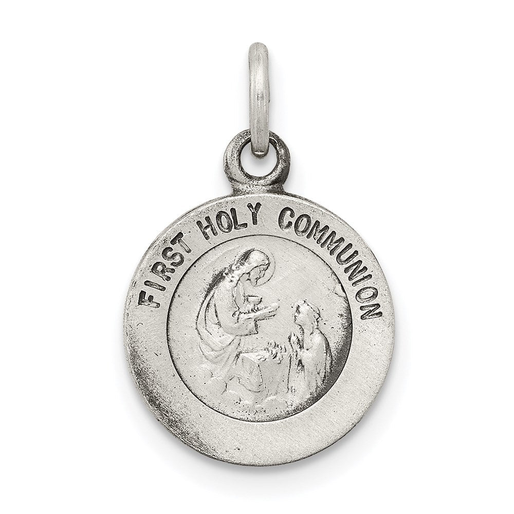 Sterlingsilber Antikisiert First Heilig Kommunion Medaille