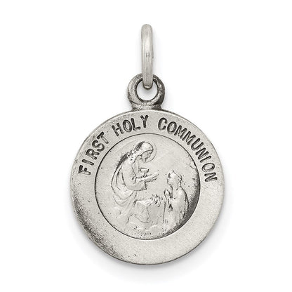 Sterlingsilber Antikisiert First Heilig Kommunion Medaille