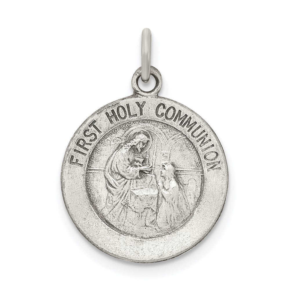Sterlingsilber Antikisiert First Heilig Kommunion Medaille