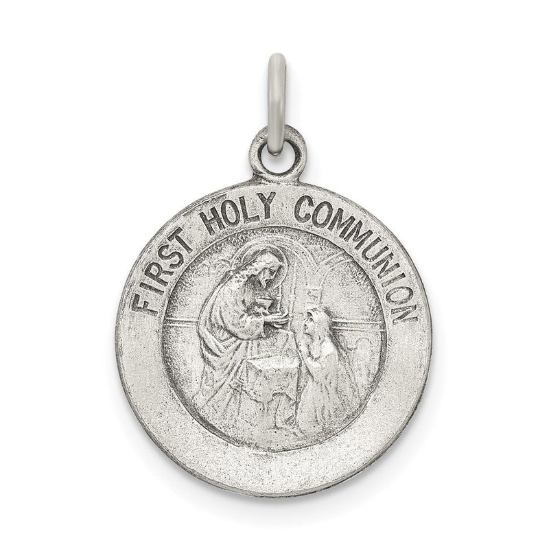 Sterlingsilber Antikisiert First Heilig Kommunion Medaille