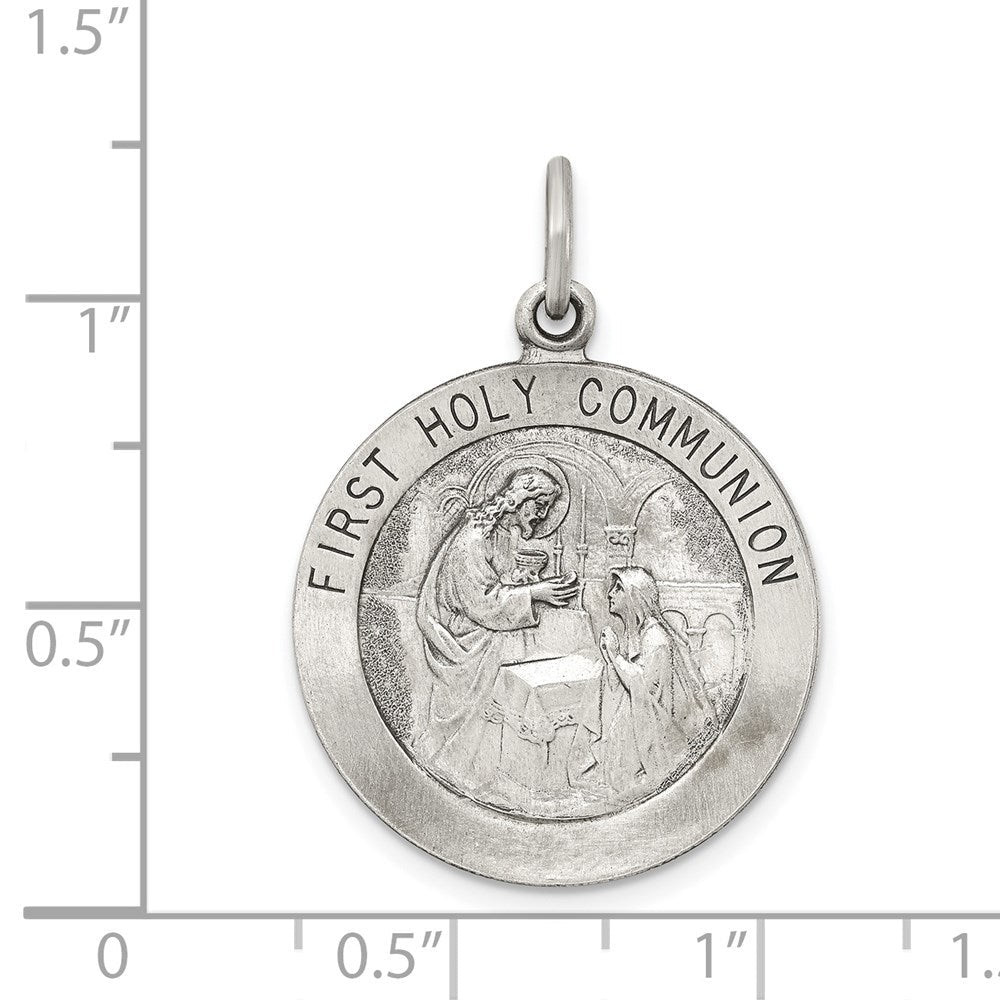 Sterlingsilber Antikisiert First Heilig Kommunion Medaille