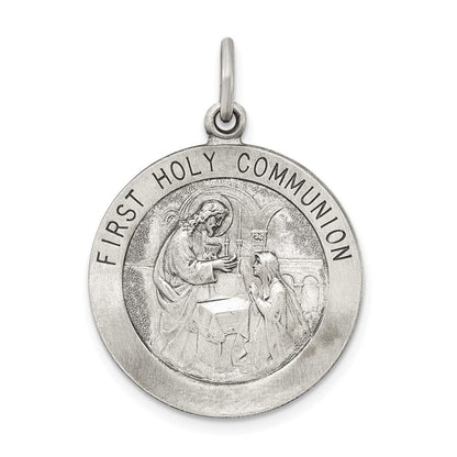 Sterlingsilber Antikisiert First Heilig Kommunion Medaille
