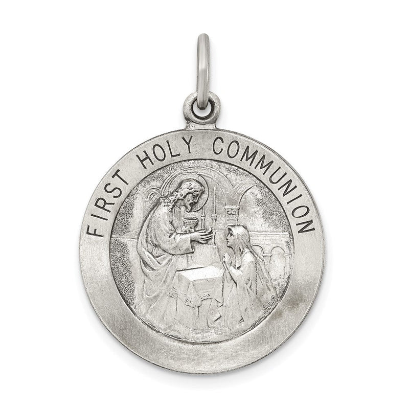 Sterlingsilber Antikisiert First Heilig Kommunion Medaille