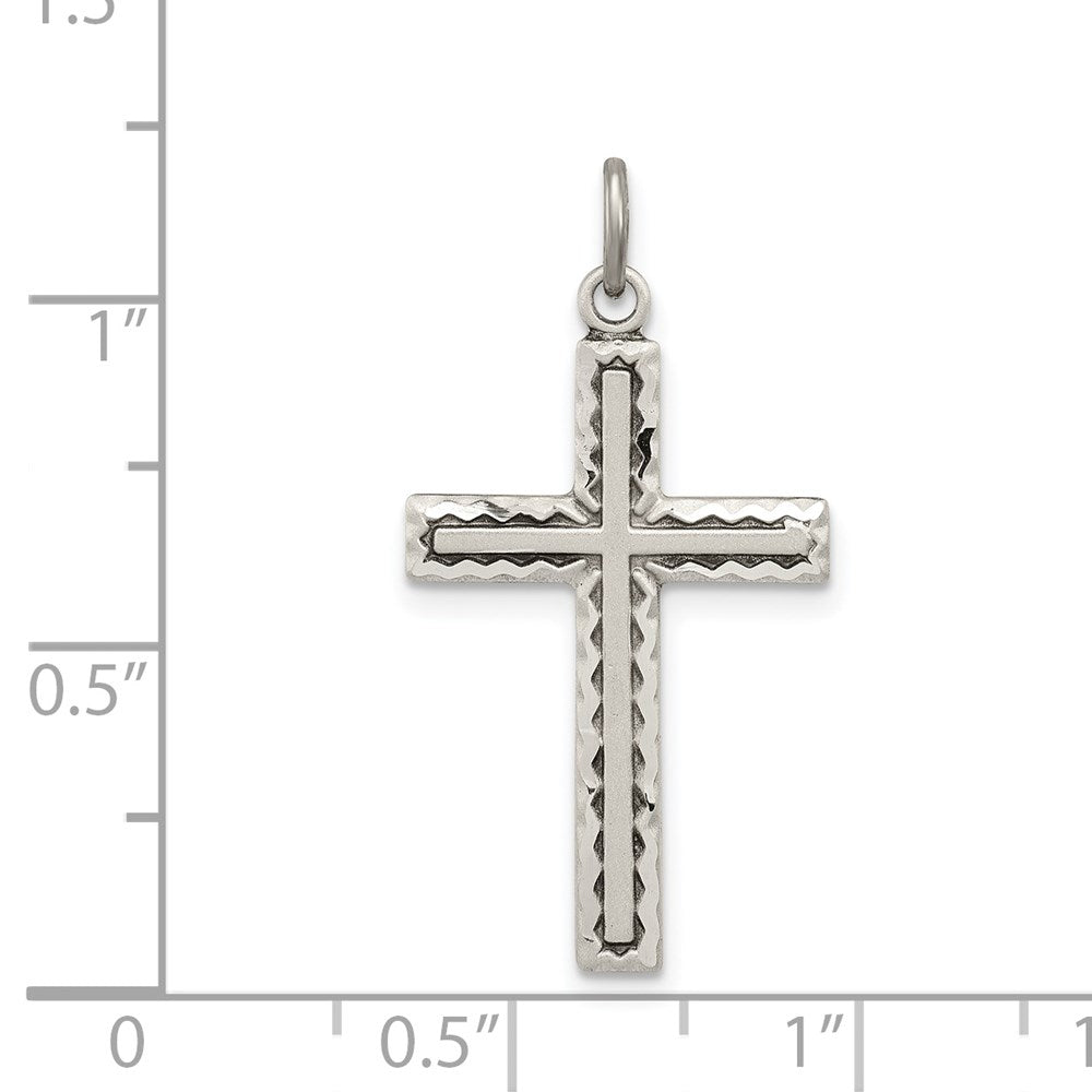 Sterlingsilber Antikisiert Kreuz Charm