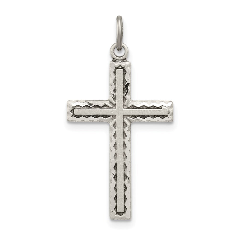 Sterlingsilber Antikisiert Kreuz Charm