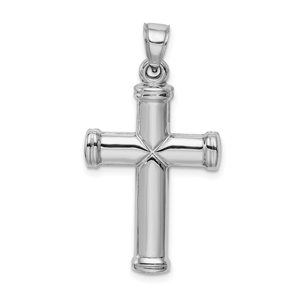 Sterlingsilber Rhodiniert Hohl Wendbar Kreuz Anhänger