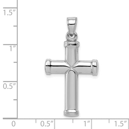 Sterlingsilber Rhodiniert Hohl Wendbar Kreuz Anhänger