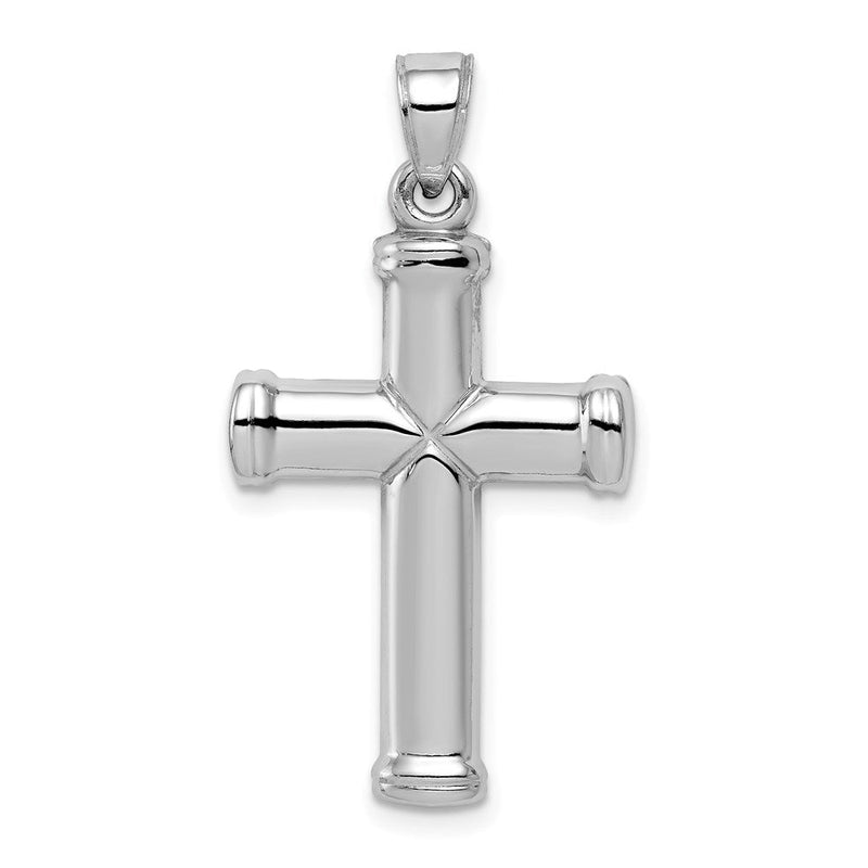 Sterlingsilber Rhodiniert Hohl Wendbar Kreuz Anhänger