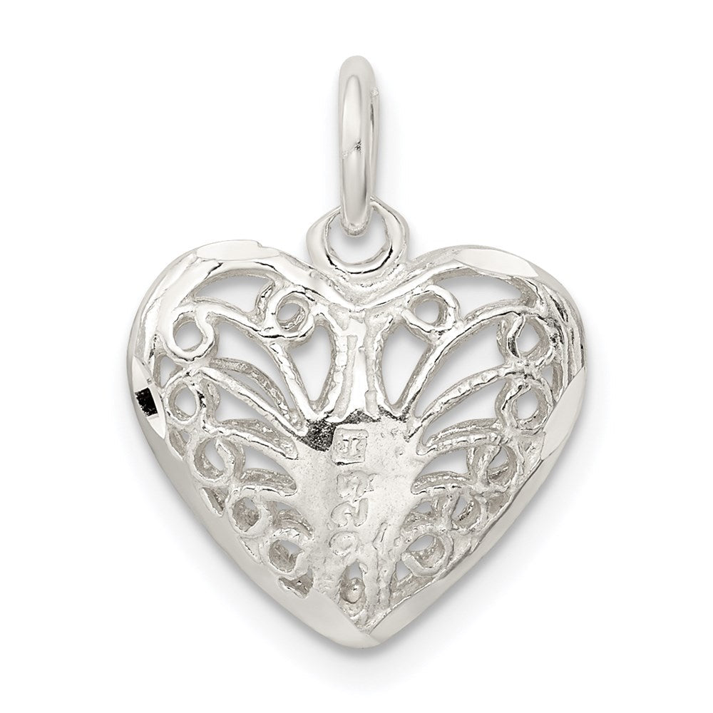 Sterlingsilber Filigran Herz Charm