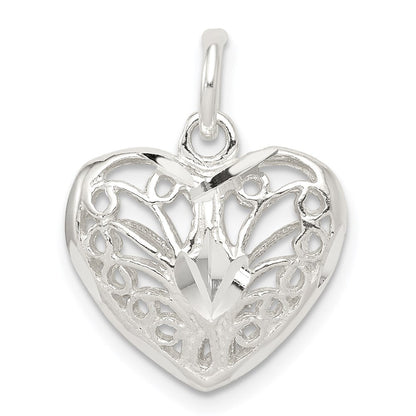 Sterlingsilber Filigran Herz Charm