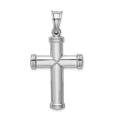 Sterlingsilber Rhodiniert Hohl Wendbar Kreuz Anhänger