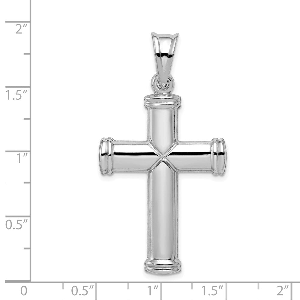 Sterlingsilber Rhodiniert Hohl Wendbar Kreuz Anhänger
