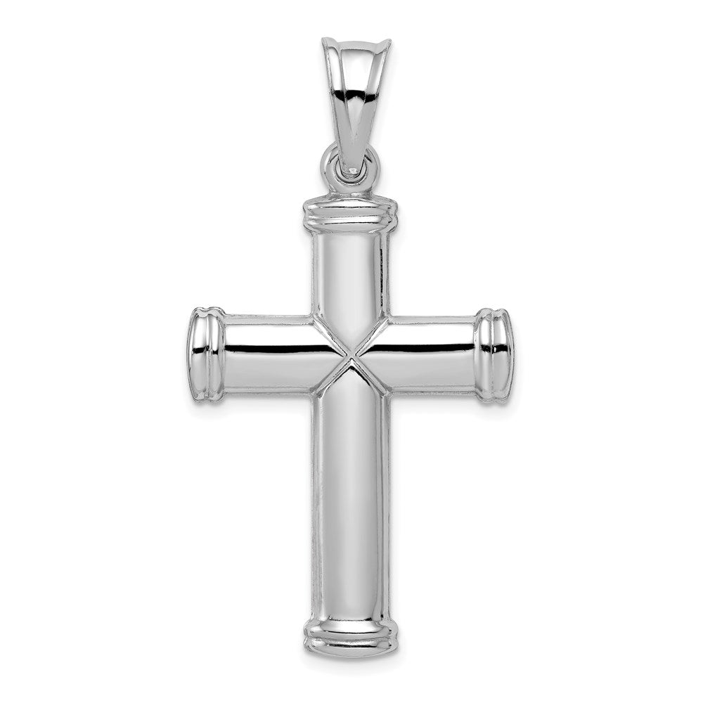 Sterlingsilber Rhodiniert Hohl Wendbar Kreuz Anhänger