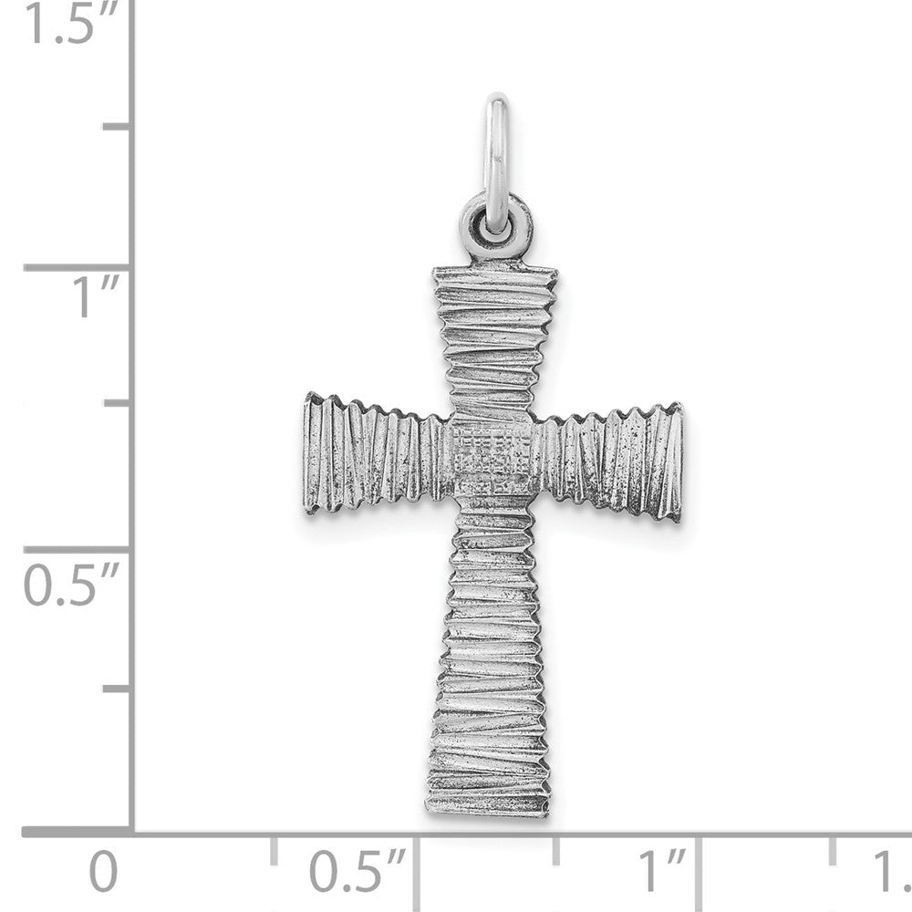 Sterlingsilber Antikisiert Strukturiert Kreuz Anhänger