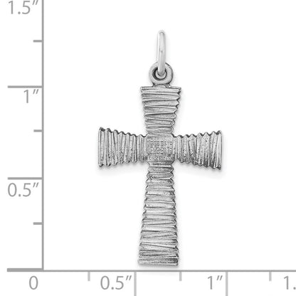 Sterlingsilber Antikisiert Strukturiert Kreuz Anhänger
