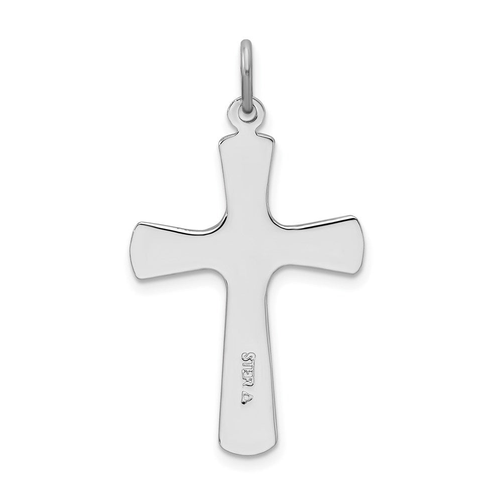 Sterlingsilber Rhodiniert Emaille Kreuz Anhänger