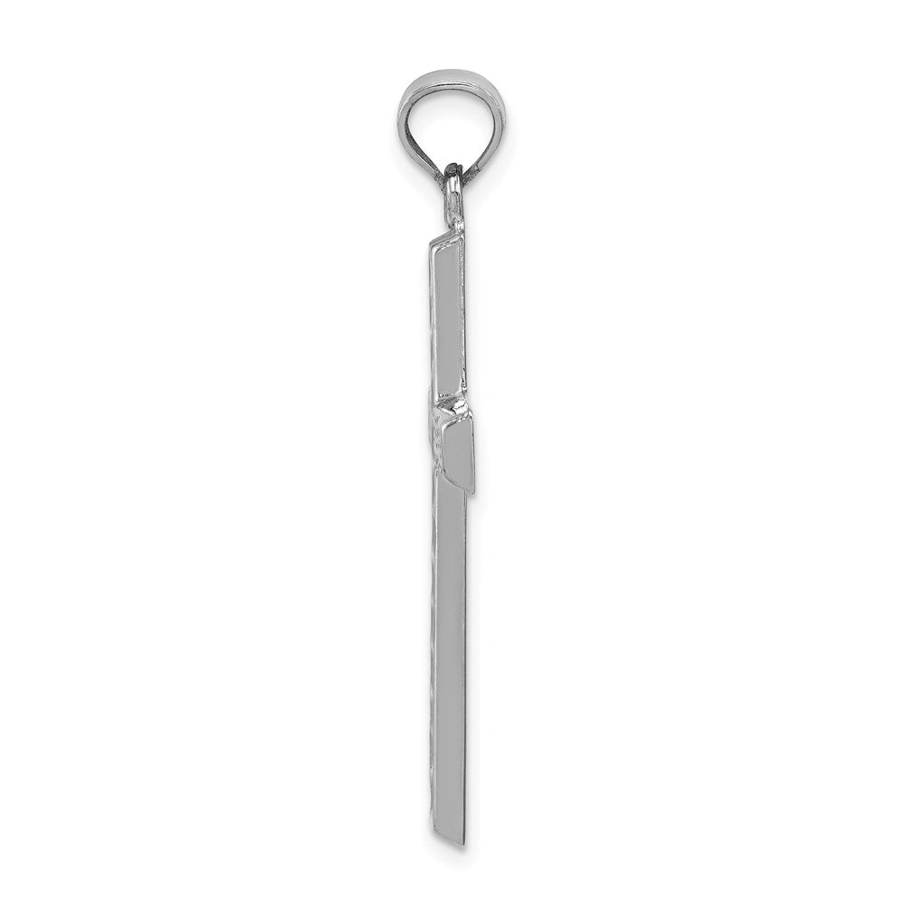 Sterlingsilber Rhodiniert Diamantiert Kreuz Anhänger