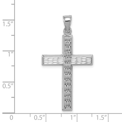 Sterlingsilber Rhodiniert Diamantiert Kreuz Anhänger