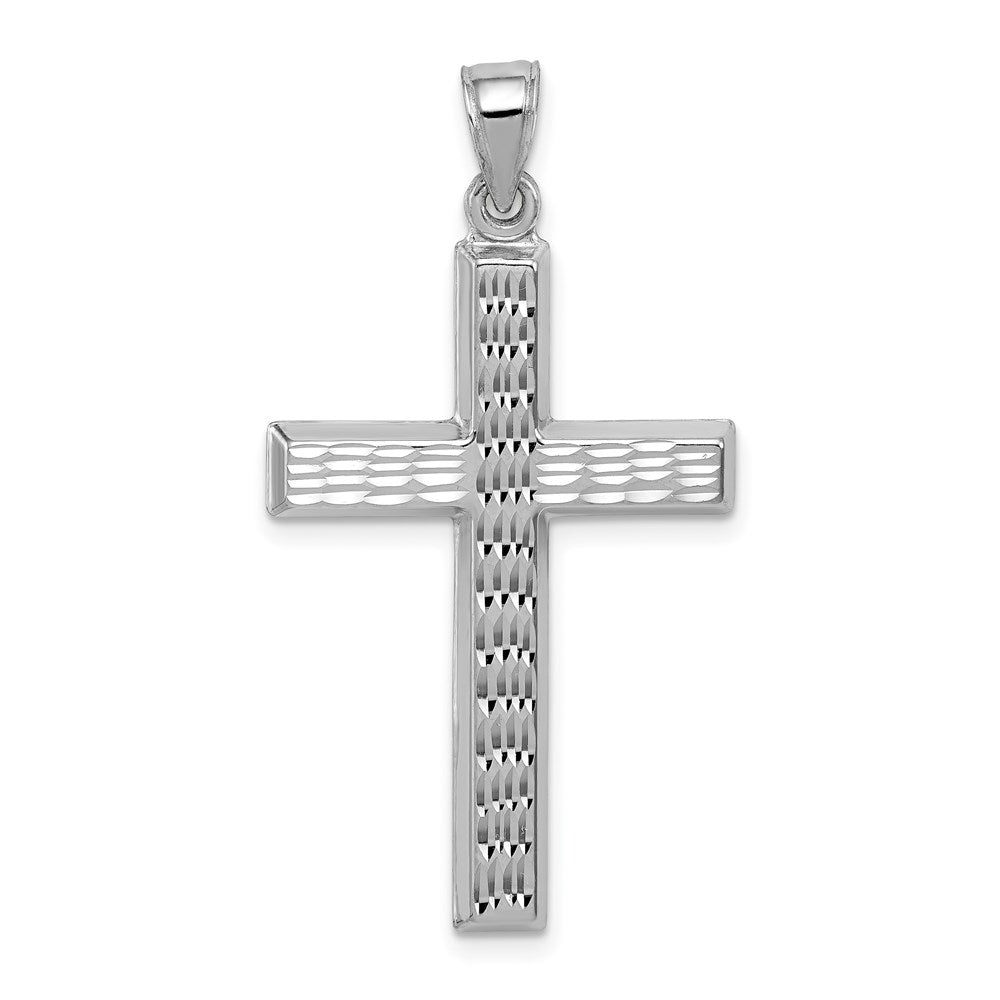 Sterlingsilber Rhodiniert Diamantiert Kreuz Anhänger