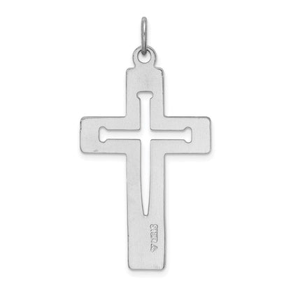 Sterlingsilber Rhodiniert Lateinisch Kreuz Anhänger