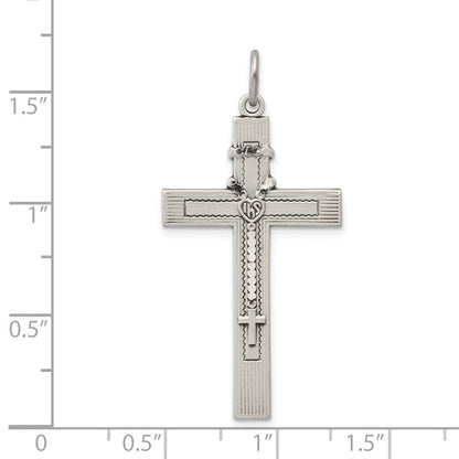 Sterlingsilber Antikisiert Rosenkranz Kreuz Anhänger