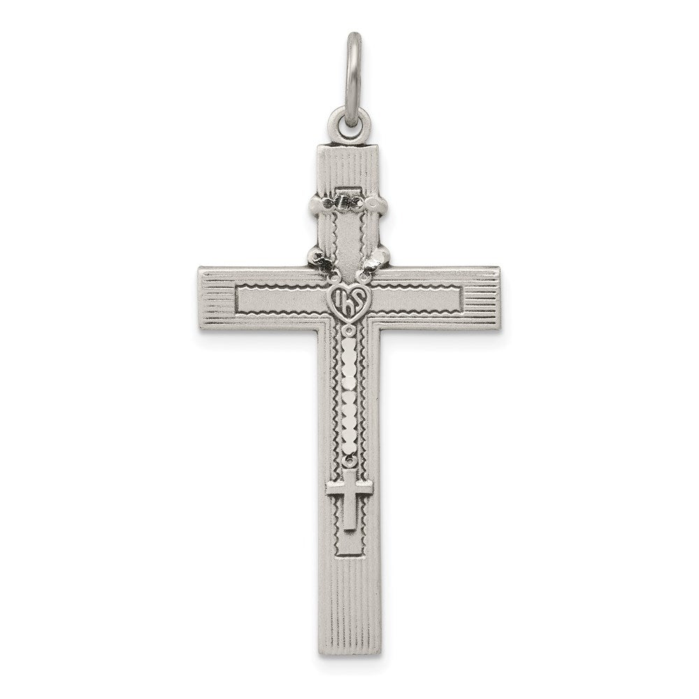 Sterlingsilber Antikisiert Rosenkranz Kreuz Anhänger