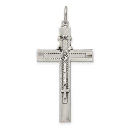 Sterlingsilber Antikisiert Rosenkranz Kreuz Anhänger