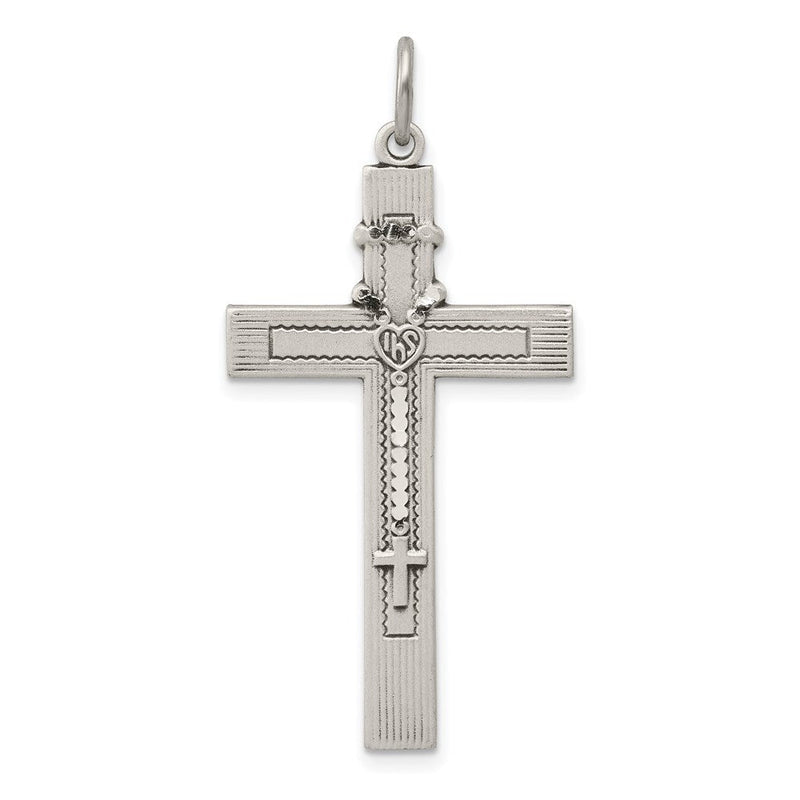 Sterlingsilber Antikisiert Rosenkranz Kreuz Anhänger