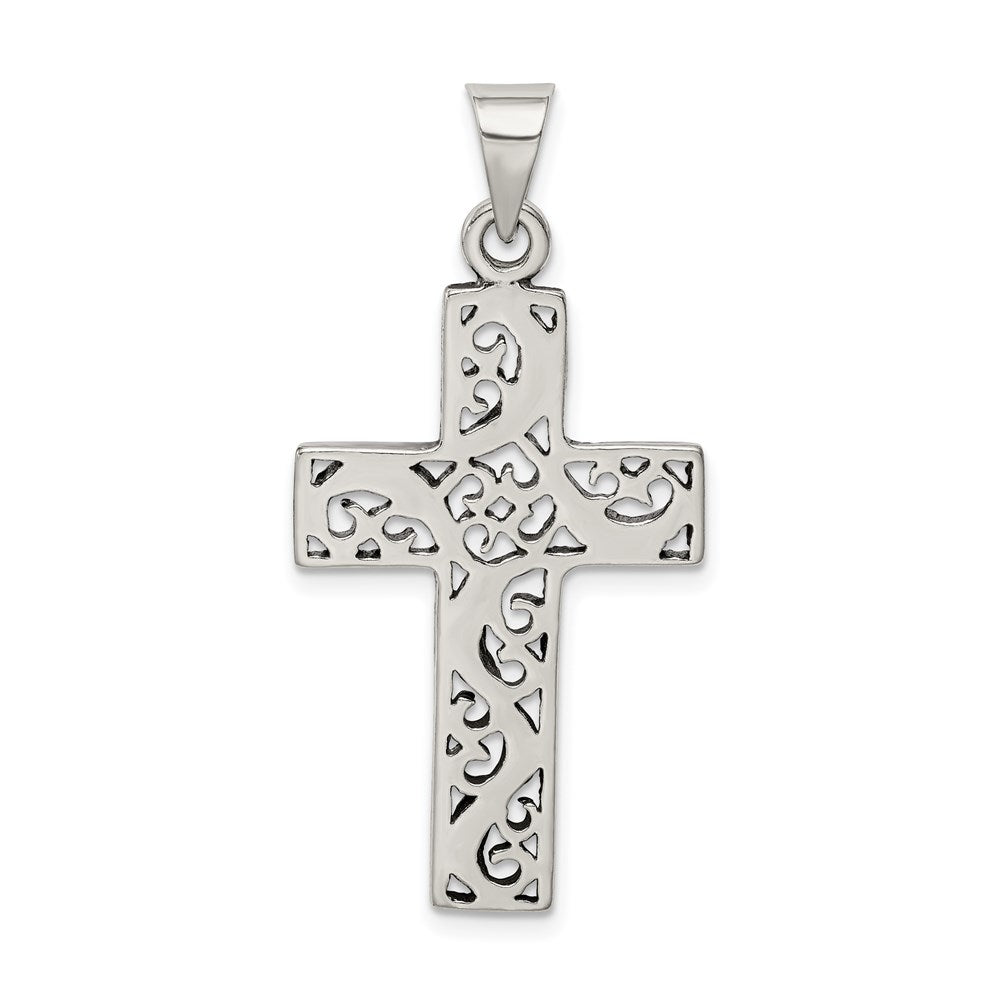 Sterlingsilber Antikisiert Ranke Kreuz Anhänger