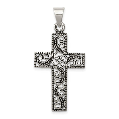 Sterlingsilber Antikisiert Ranke Kreuz Anhänger