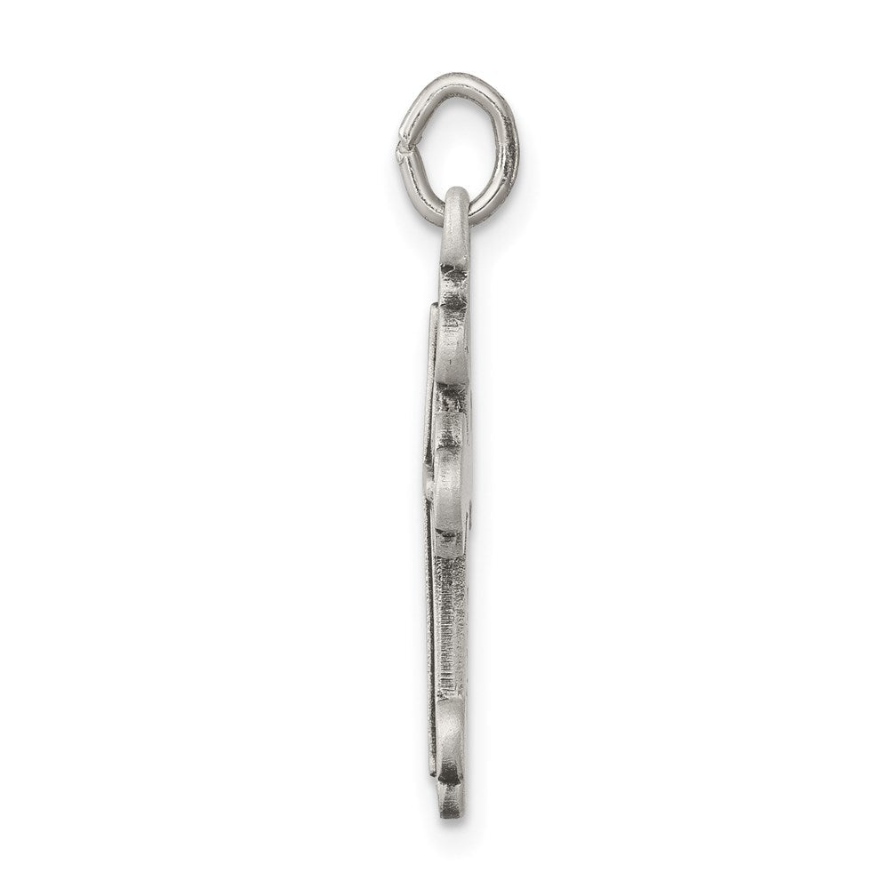 Sterlingsilber Antikisiert Knospend Kreuz Charm